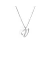 Collana Crivelli in Oro Bianco con Diamanti Lettera "V" Corsivo