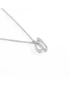 Collier Crivelli en Or Blanc avec Diamants Lettre "V"