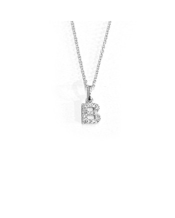 Crivelli Necklace in White Gold with Diamonds Letter "B"