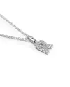 Collier Crivelli en Or Blanc avec Diamants Lettre "R"