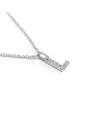 Collier Crivelli en Or Blanc avec Diamants Lettre "L"
