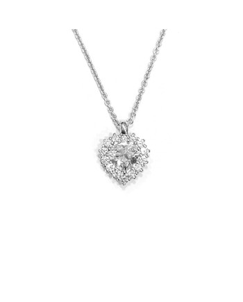 Collier ras de cou Crivelli en or blanc avec diamants et diamant coeur