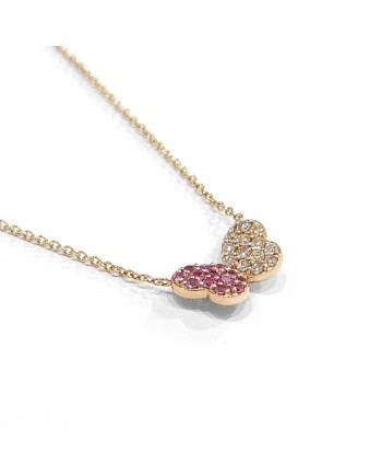 Crivelli Necklace in Rose Gold with Diamond and Sapphire Butterfly