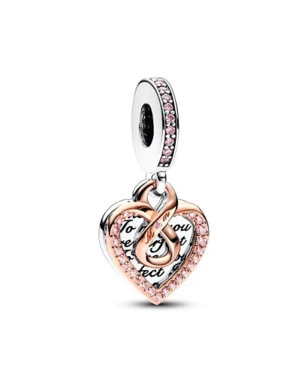 Pandora Pendentif Charm Coeur Infini Maman Tu es Parfaite