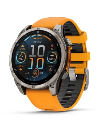 Montre connectée Garmin Fēnix 8 43 Amoled, bracelet en silicone orange