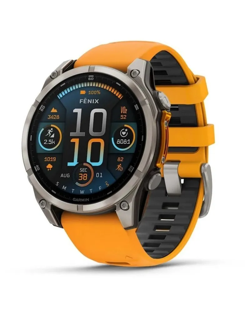 Garmin Fēnix 8 43 Amoled Smartwatch Orange Silicone Strap