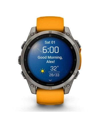 Montre connectée Garmin Fēnix 8 43 Amoled, bracelet en silicone orange