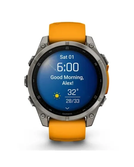 Smartwatch Garmin Fēnix 8 47 Amoled Cinturino Silicone Orange