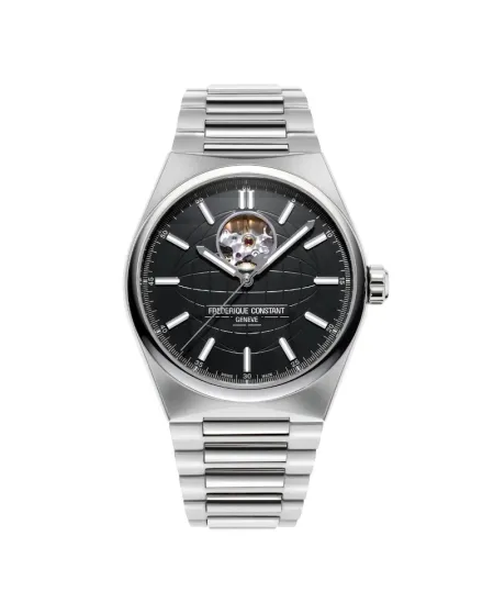 Orologio Frederique Constant Highlife Harth Beat Nero Cinturino Acciaio