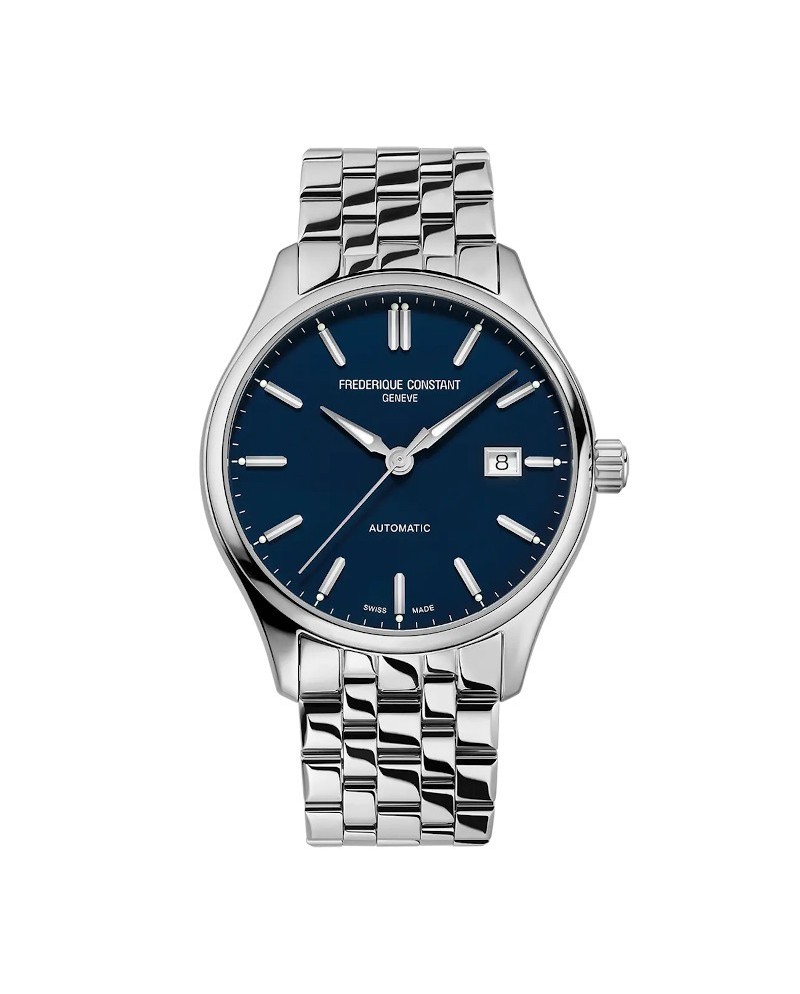 Montre Frederique Constant Classics Index bleue avec bracelet en acier