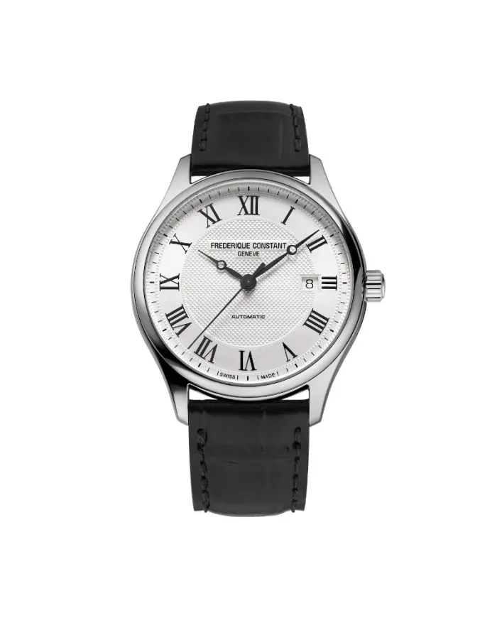 Montre Frédérique Constant Classics Index Bracelet en cuir argenté