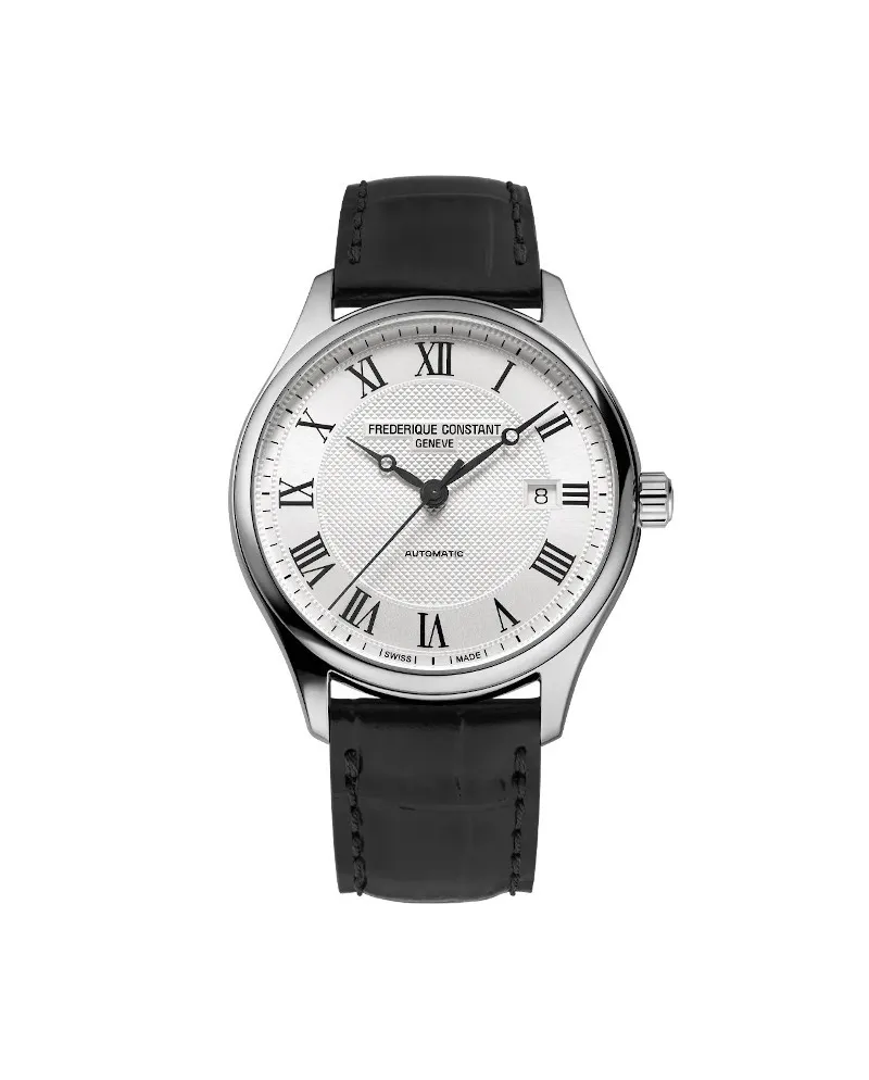 Frederique Constant Classics Index Silver Leather Strap Watch Frederique Constant Classics Index Silver Leather Strap Watch