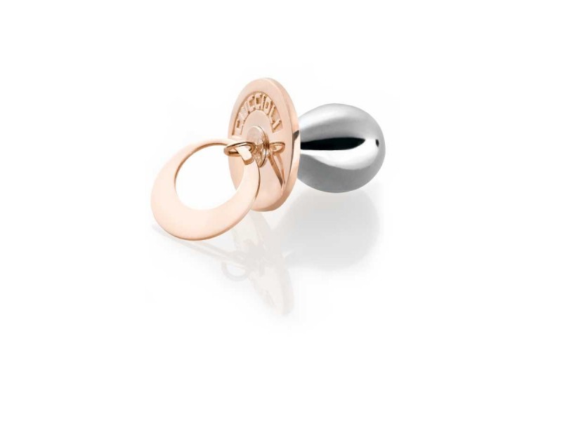 I Ciuccioli Gioielli ciondolo pendente Ciuccio in argento ed argento rosa 925 con collana