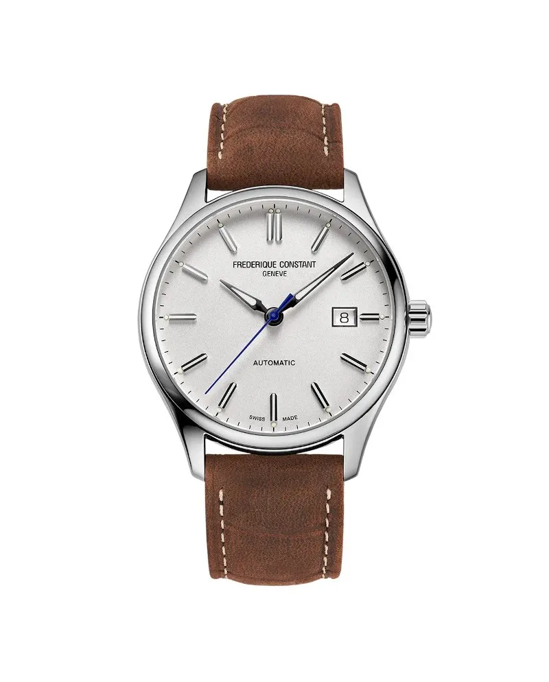 Montre Frédérique Constant Classics Index Bracelet en cuir argenté