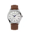 Montre Frédérique Constant Classics Index Bracelet en cuir argenté