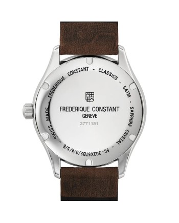 Frederique Constant Classics Index Silver Leather Strap Watch