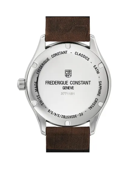 Orologio Frederique Constant Classics Index Argento Cinturino Pelle