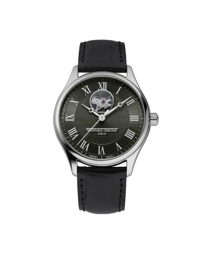 Montre Frédérique Constant Classics Heart Beat avec bracelet en cuir noir