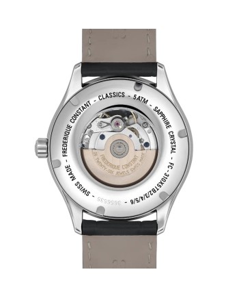 Montre Frédérique Constant Classics Heart Beat avec bracelet en cuir noir