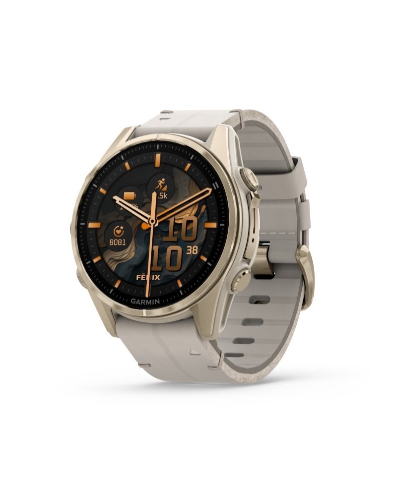 Garmin Fēnix 8 43 Amoled Smartwatch Leather Strap + Silicone Strap