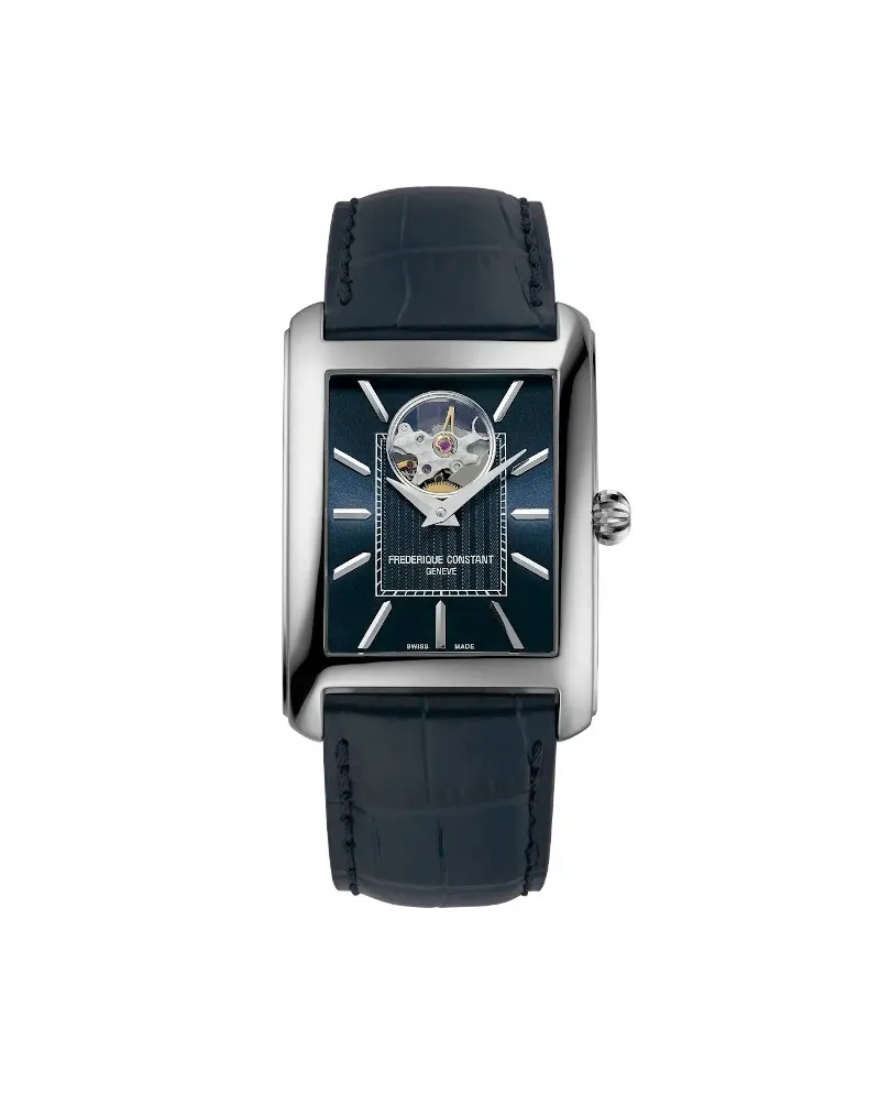 Frederique Constant Classics Carrée Heart Beat Leather Strap Watch