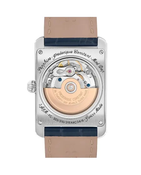 Frederique Constant Classics Carrée Heart Beat Leather Strap Watch