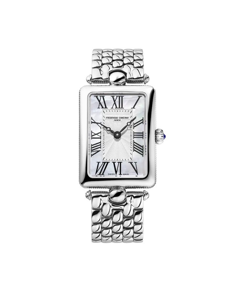 Orologio Frederique Constant Classic Art Déco Carrée Cinturino Acciaio