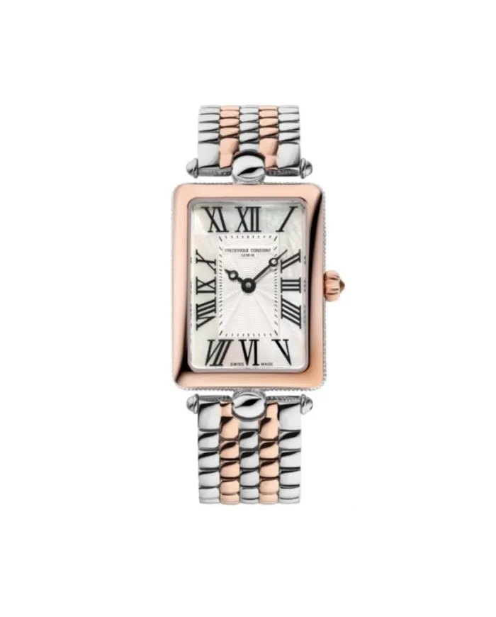 Montre Frédérique Constant Classique Art Déco Carrée Pvd Bracelet En Acier