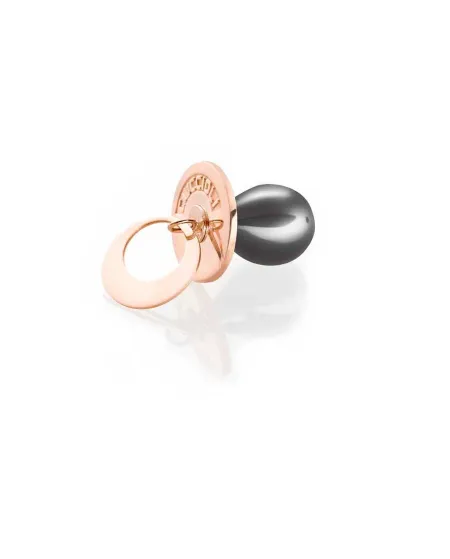 I Ciuccioli Gioielli Ciuccio in argento pvd nero e rosa con collana