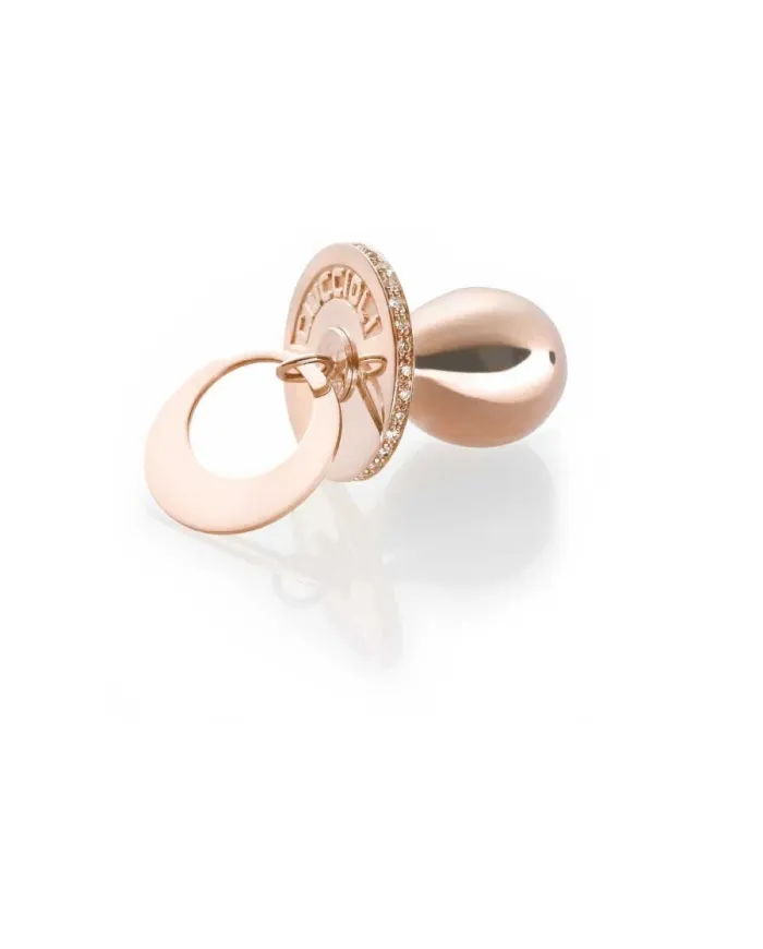 I Ciuccioli Gioielli ciondolo Ciuccio in argento pvd rosa e zirconi
