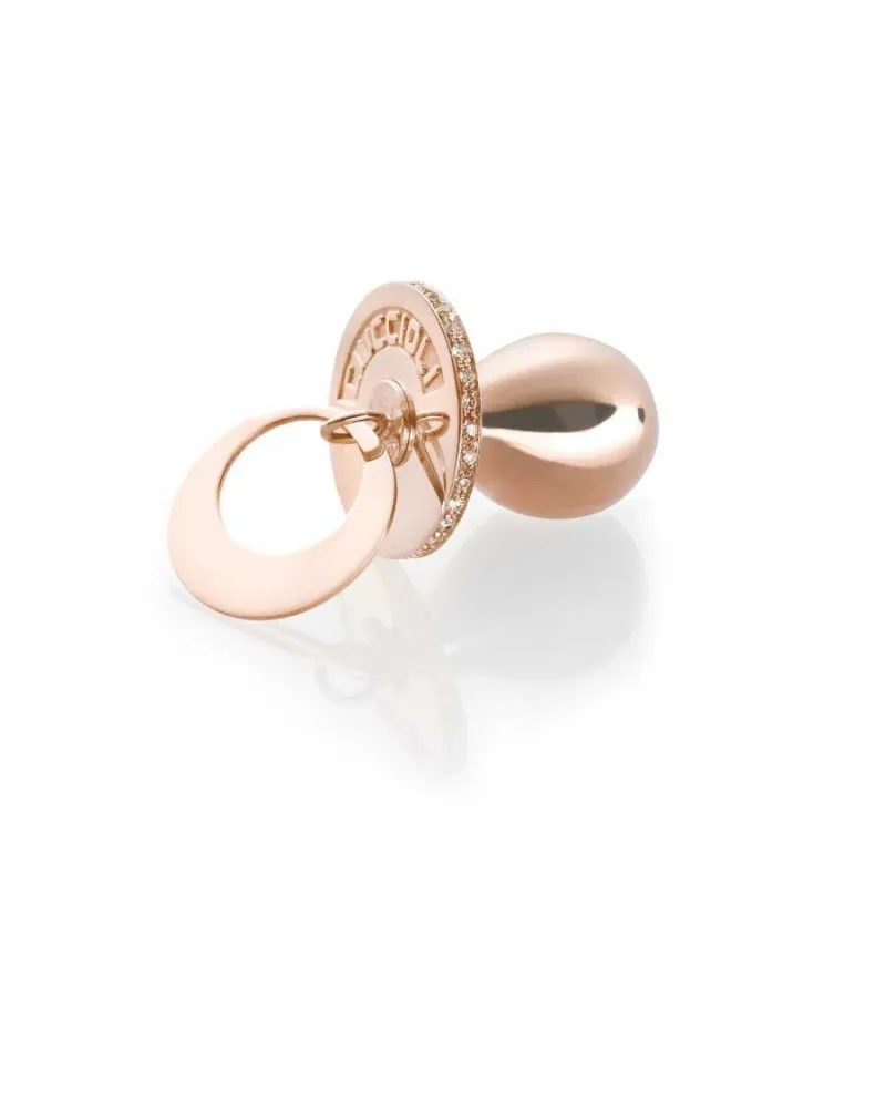 I Ciuccioli Gioielli ciondolo Ciuccio in argento pvd rosa e zirconi
