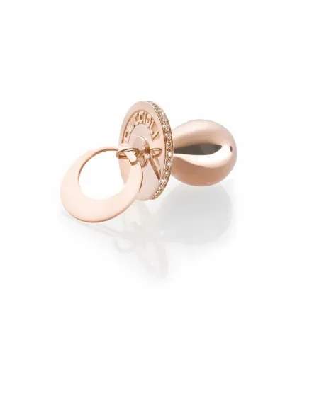 I Ciuccioli Gioielli Pendentif tétine en argent pvd rose et zircons