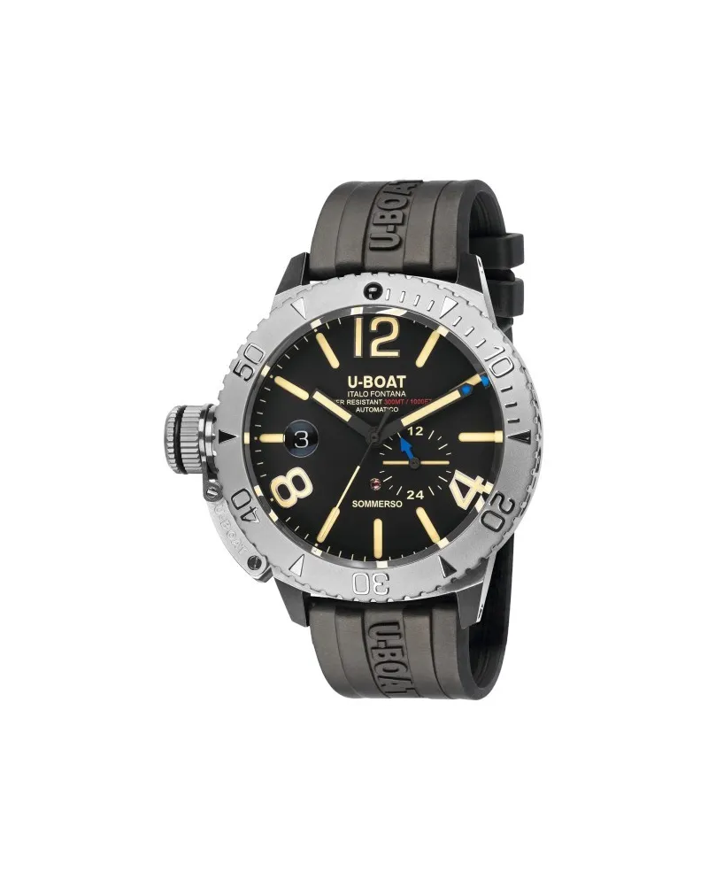 Montre U-Boat immergée, bracelet en caoutchouc de 46 mm
