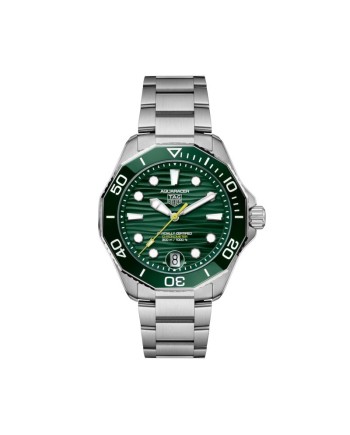 Tag Heuer Aquaracer 300 Professional Date Green Steel Strap Watch