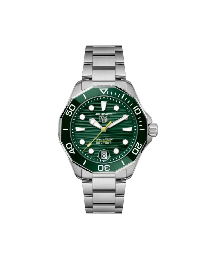 Montre Tag Heuer Aquaracer 300 Professional Date verte avec bracelet en acier