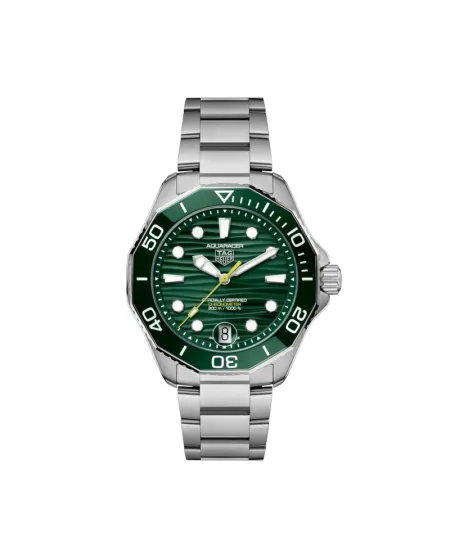 Orologio Tag Heuer Aquaracer 300 Professionale Date Verde con Cinturino in Acciaio