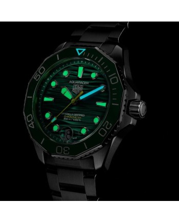Tag Heuer Aquaracer 300 Professional Date Green Steel Strap Watch