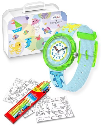 Montre couleur Swatch Flik Flak en néon
