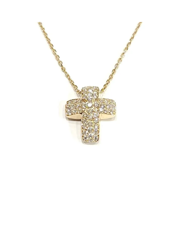 Crivelli Choker in Rose Gold and Cross with Diamonds