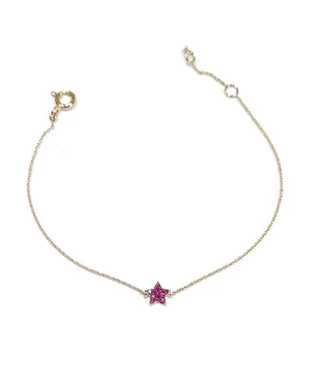 Crivelli Bracelet in Rose Gold with Ruby Star