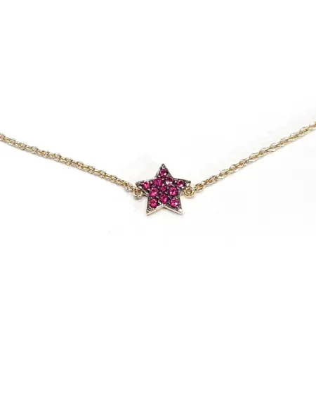 Crivelli Bracelet in Rose Gold with Ruby Star