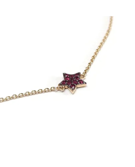 Crivelli Bracelet in Rose Gold with Ruby Star