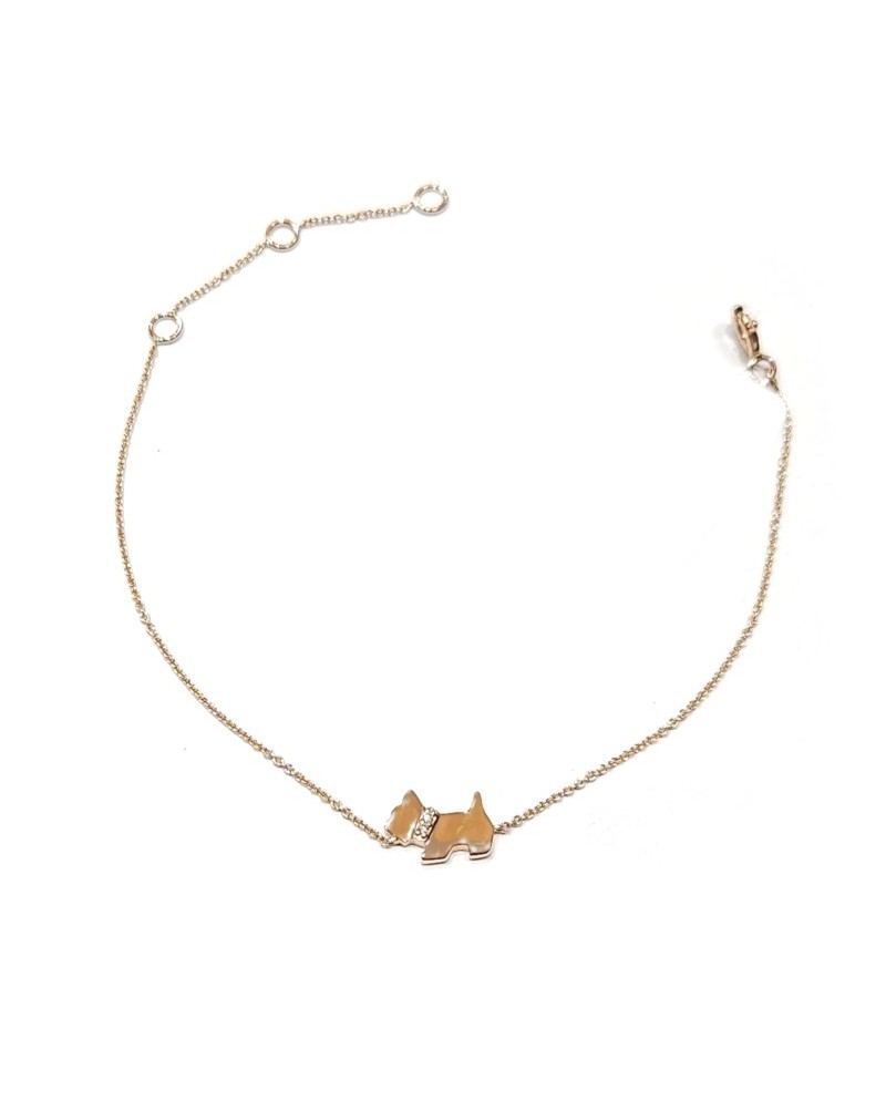 Bracelet Crivelli en or rose avec chiot et diamants
