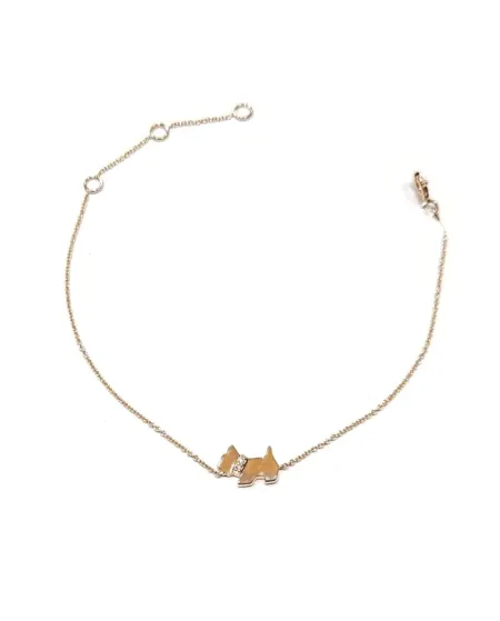 Bracciale Crivelli in Oro Rosa con Cagnolino e Diamanti