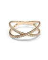 Anello Crivelli con Fascia Incorciata in Oro Rosa e Diamanti