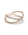 Anello Crivelli con Fascia Incorciata in Oro Rosa e Diamanti