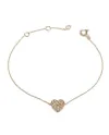 Bracelet Crivelli en Or Rose avec Coeur de Diamants Bruns