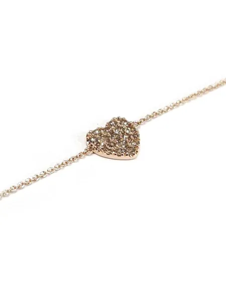 Crivelli Bracelet in Rose Gold with Heart of Brown Diamonds