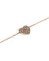 Bracciale Crivelli in Oro Rosa con Cuore di Diamanti Brown