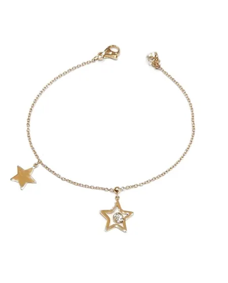 Bracelet Crivelli en or rose avec étoiles et diamant